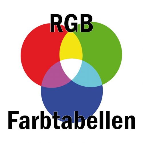RGB / HEX Farbtafeln / Farbtabellen